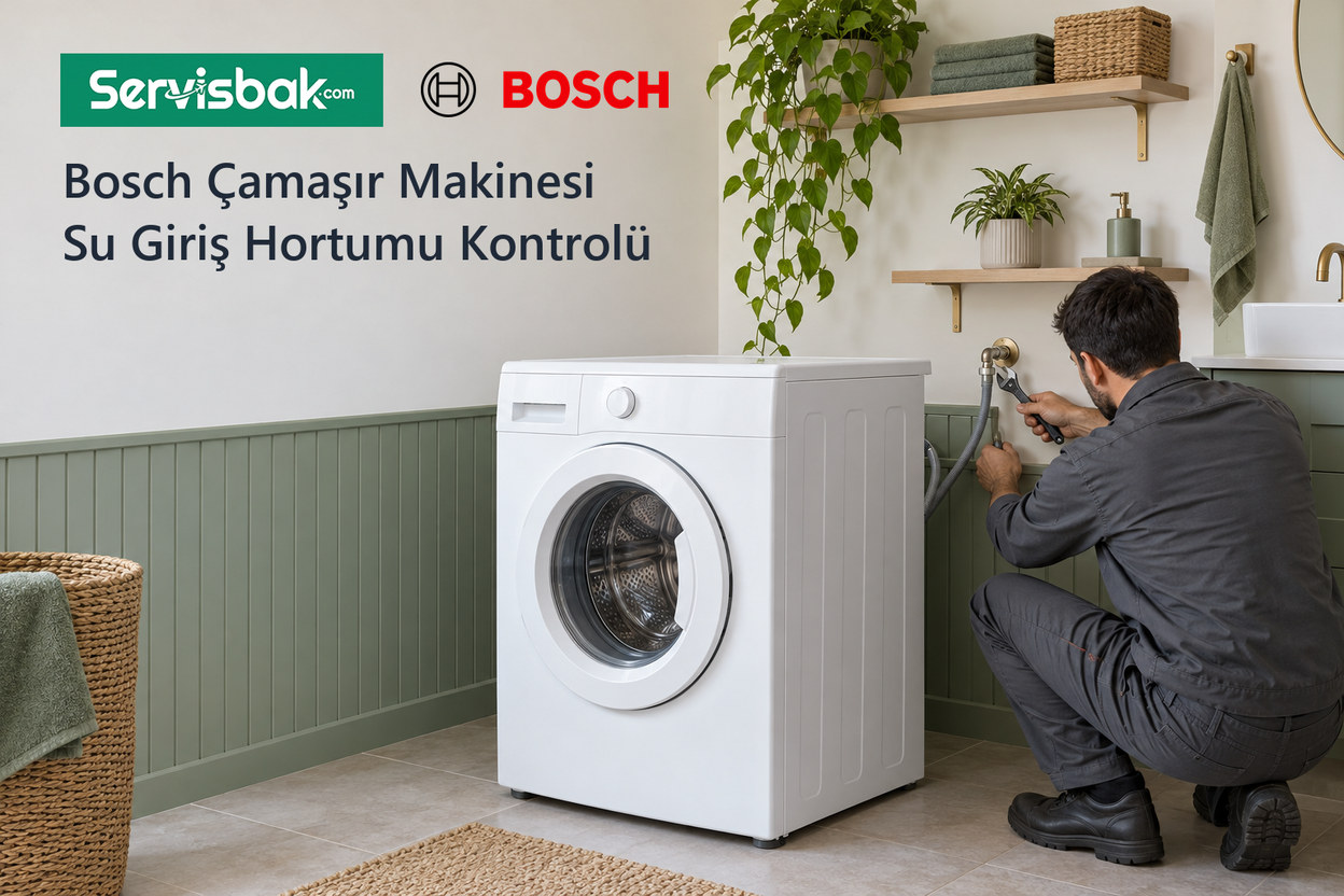Bosch çamaşır makinesi su giriş hortumu kontrolü - Servisbak.com
