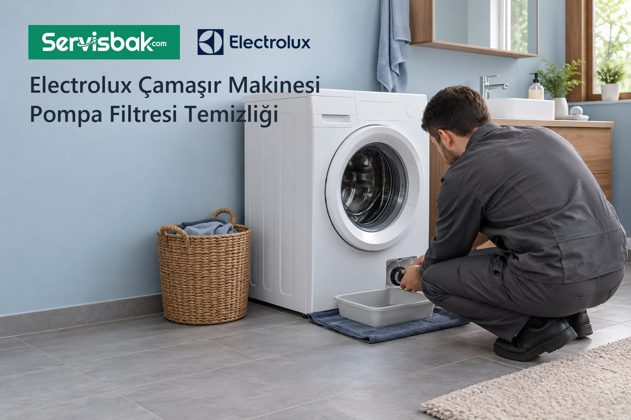 Electrolux çamaşır makinesi pompa filtresi temizliği - Servisbak.com